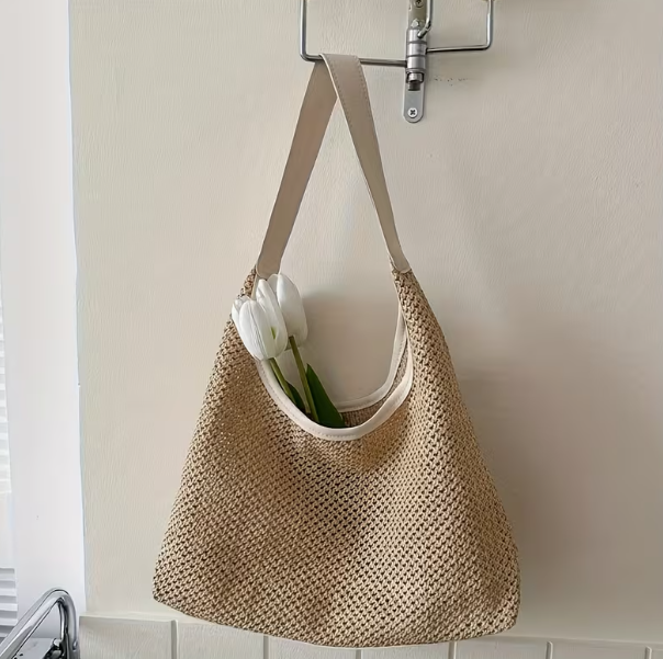 Verona Retro Straw Tote