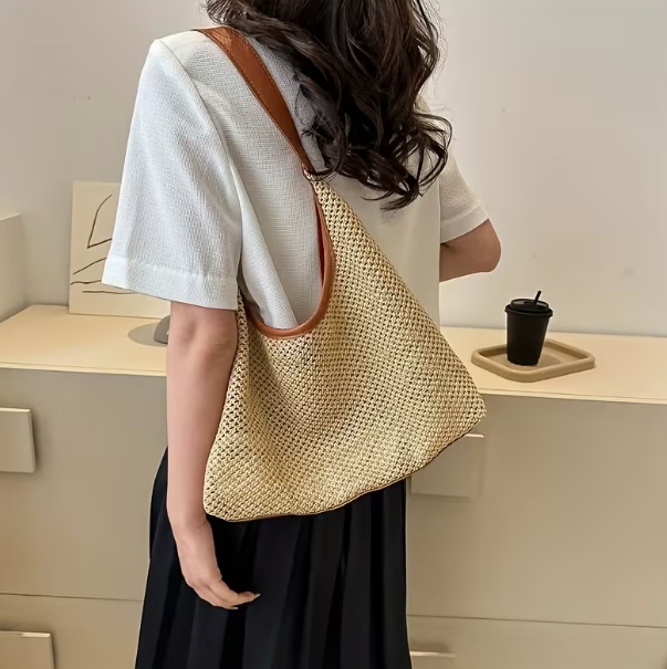 Verona Retro Straw Tote