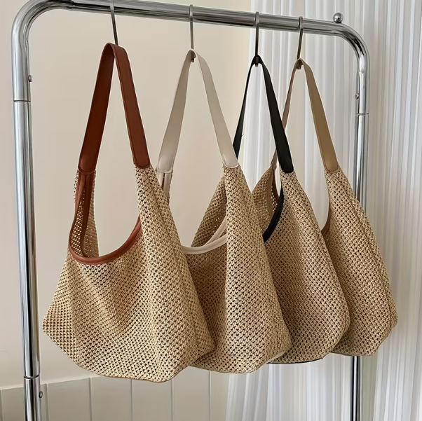 Verona Retro Straw Tote