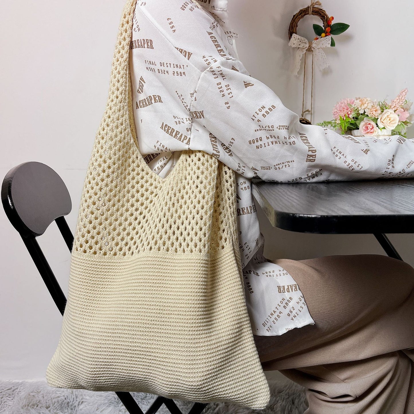 Aria Knit Bucket Tote